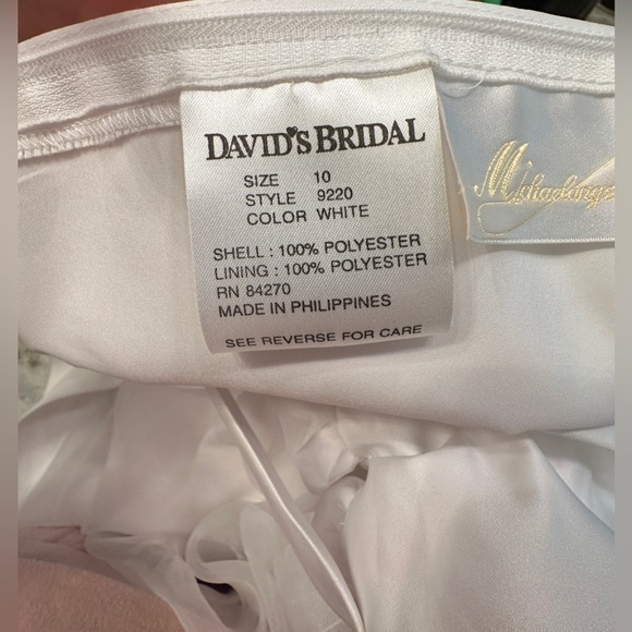 David’s‎ Bridal White with Pearls Flower Girl Dress Size 10 - Picture 6 of 8